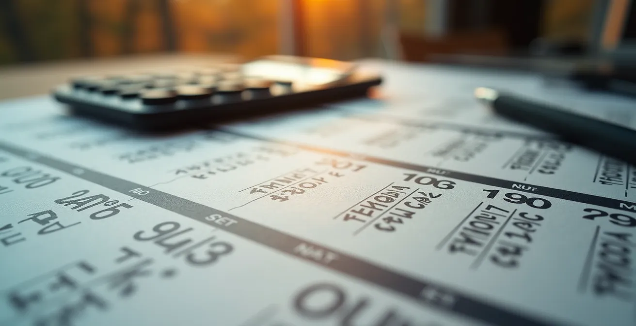 Vue macro de calendrier et calculatrice représentant la planification financière RS&DE