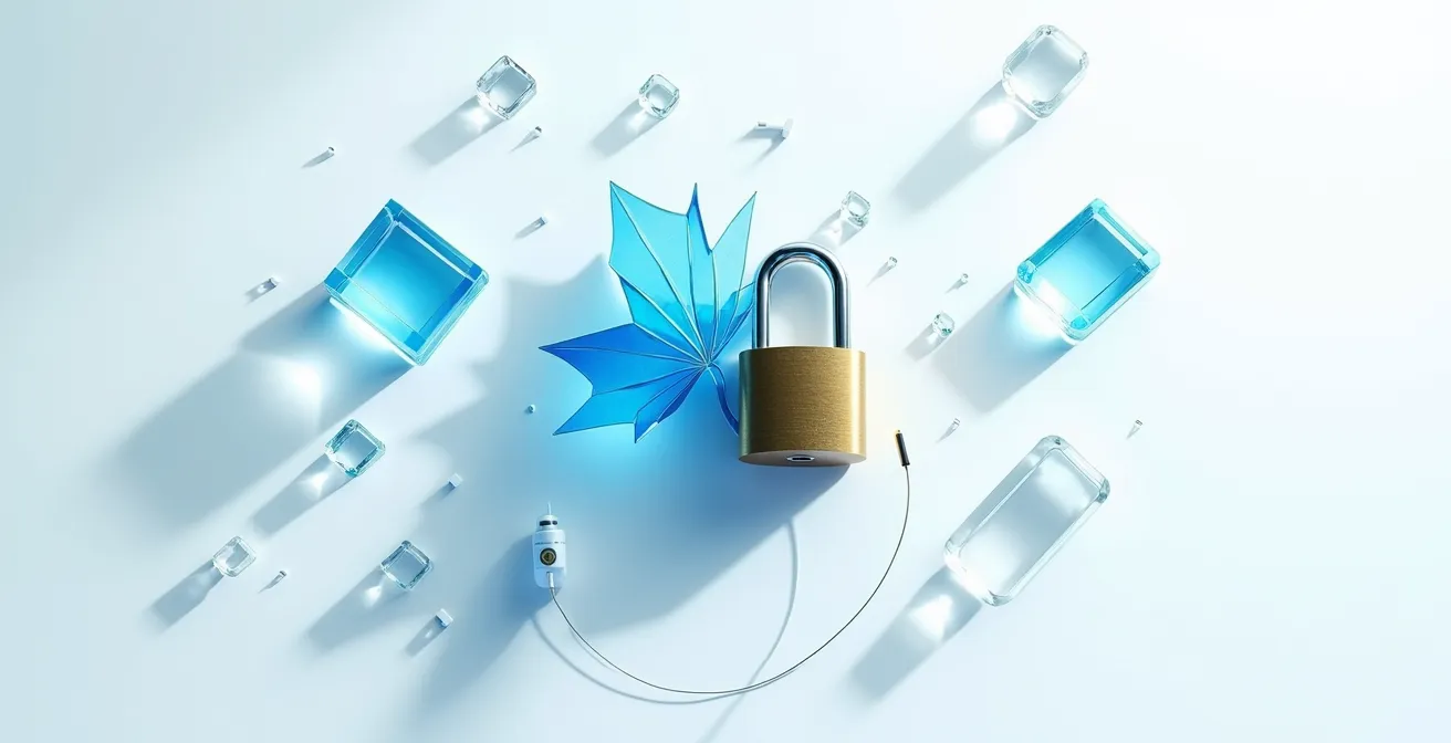 Composition symbolique sur la sécurité des données de santé avec cadenas et éléments numériques abstraits